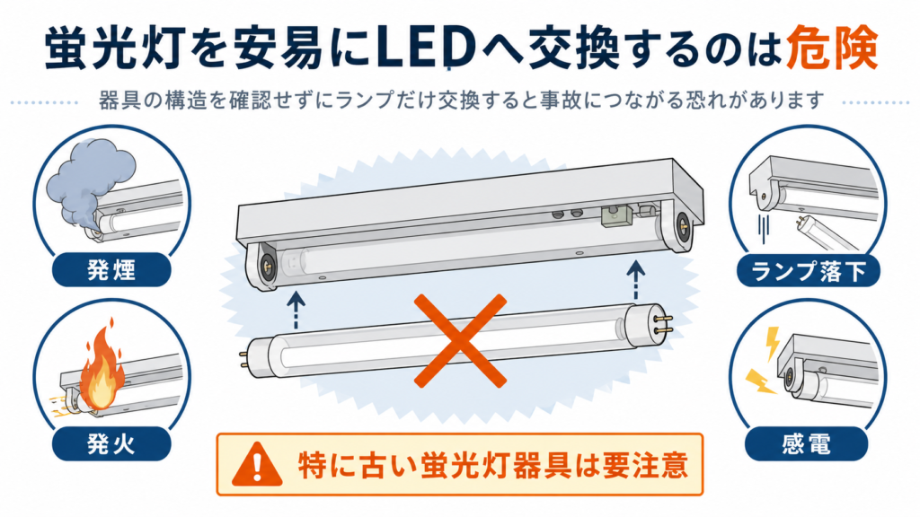 蛍光灯LED交換の危険性